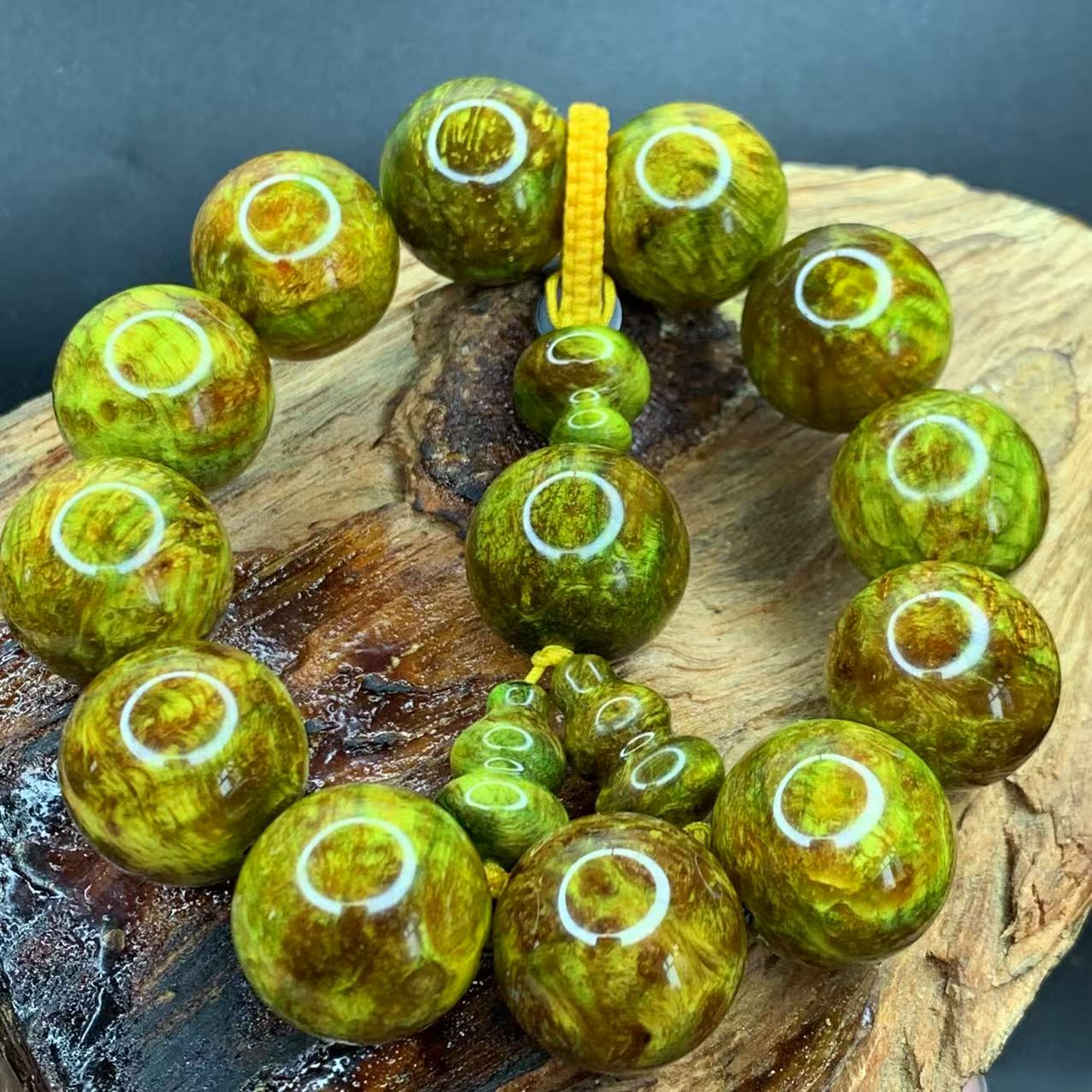 水墨丹青瘤疤手串玉化老料2.0