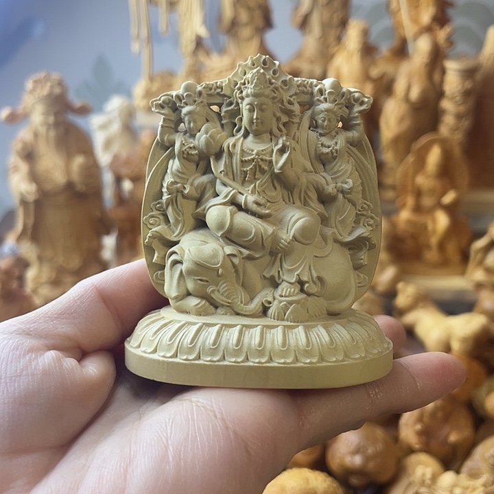 柏木（崖柏）黄杨木普贤菩萨