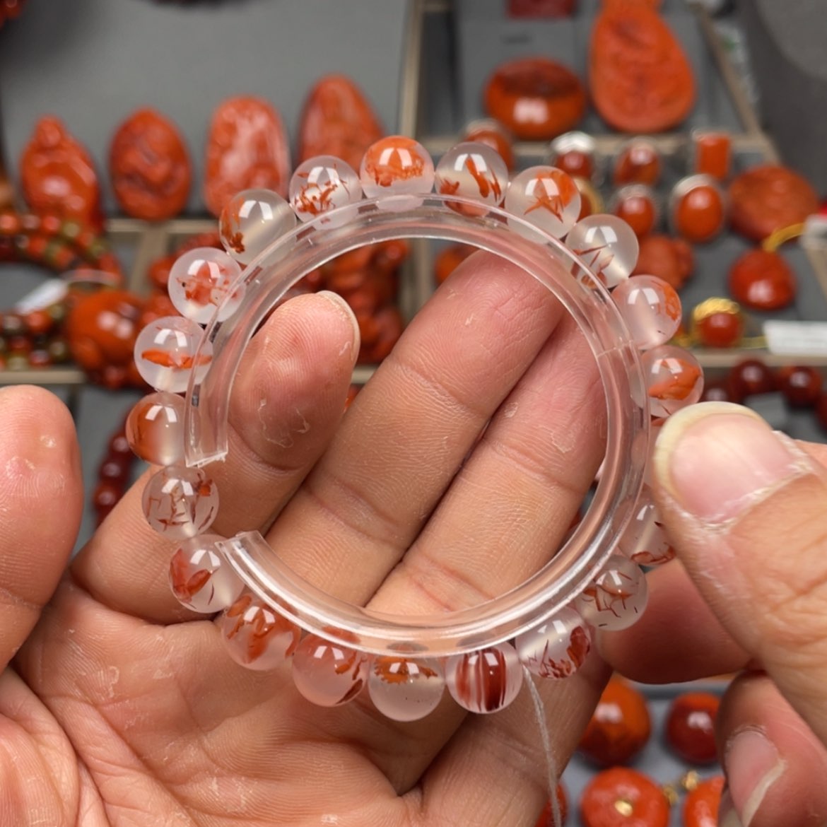 【闪购商品】南红玛瑙珠宝奇石未镶嵌单圈9