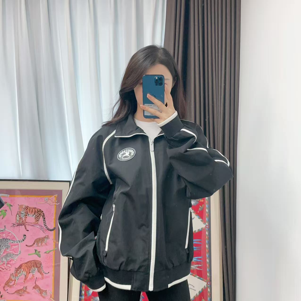 95新 BURBERRY/博柏利 尼龙夹克黑色/250419WLF1L04