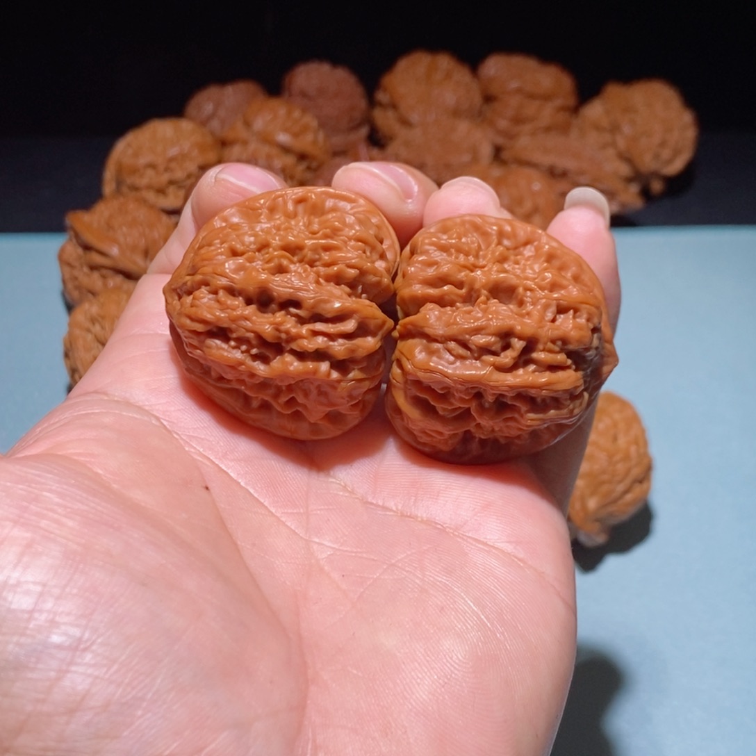 吊坠文玩核桃震**场39全品平谷凹底