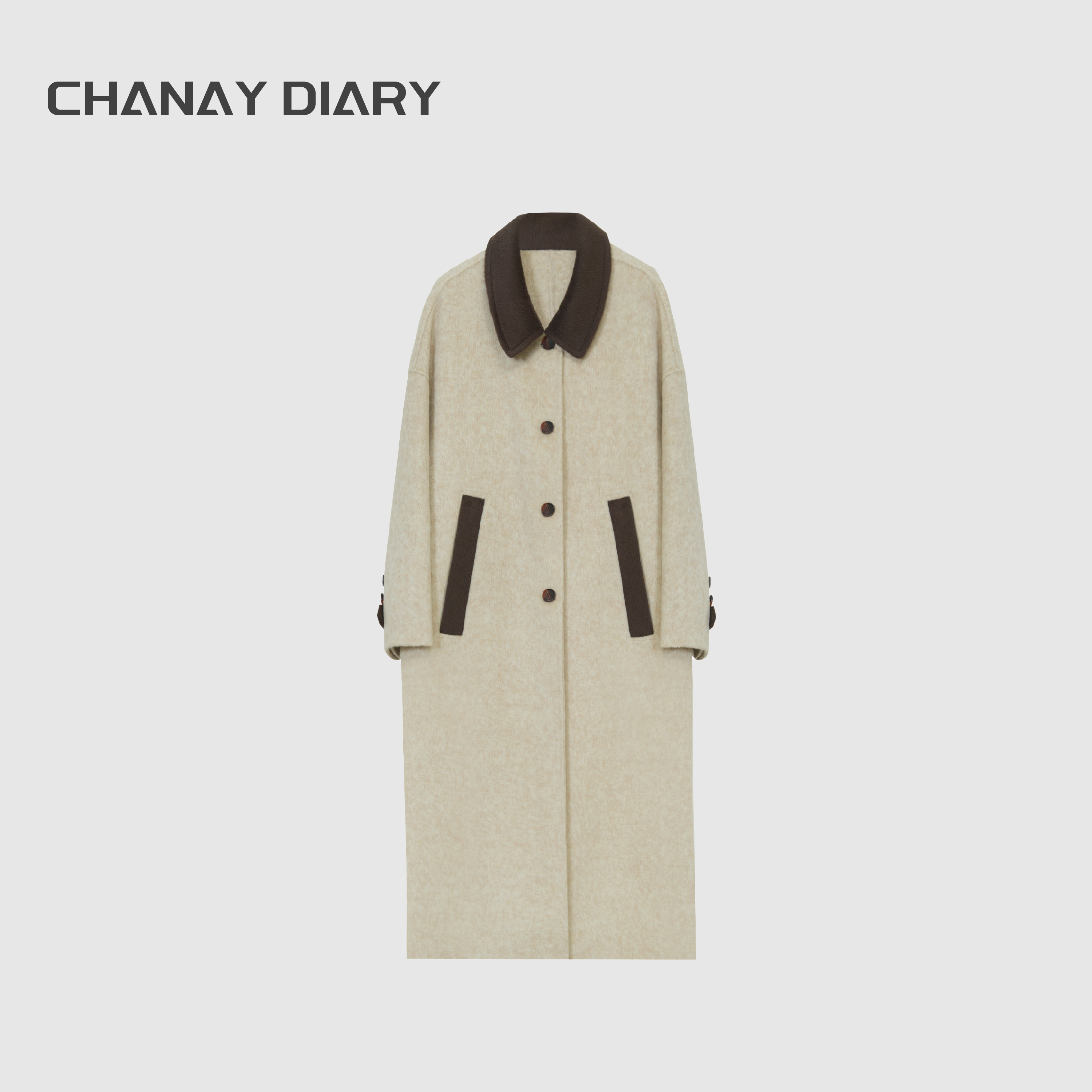 【黎明之约】2025年秋冬季新款韩系轻奢娃娃领气质长款大衣25035