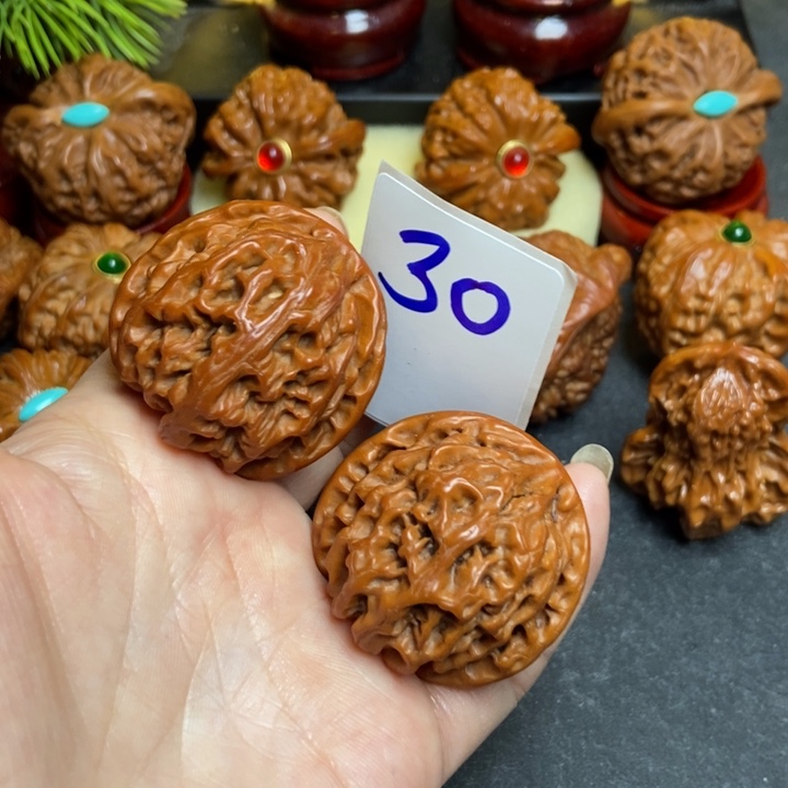 文玩核桃把件38苹果30