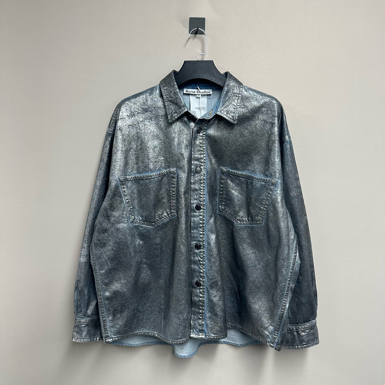 99新 AcneStudios 最新款涂层单宁牛仔夹克/48码/价8350