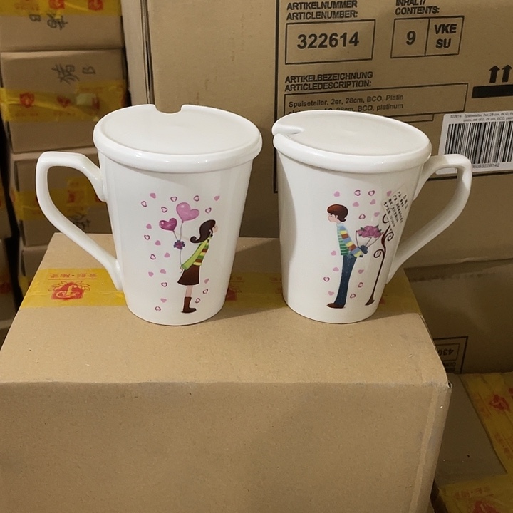 瓷片强化瓷水杯一对 30毫升 爱恋