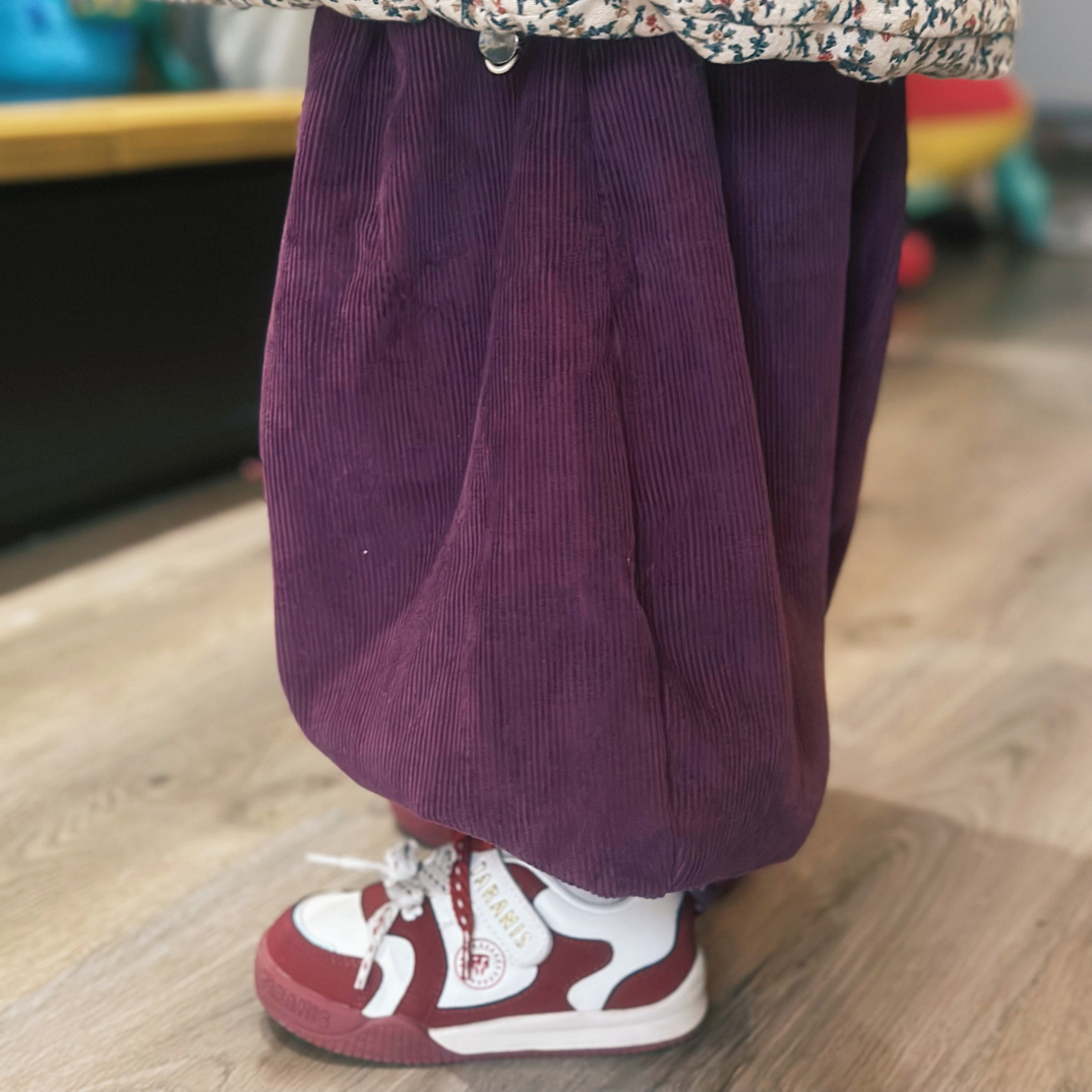 2025秋冬季新款韩系女童加绒加厚灯芯绒灯笼裤时尚洋气裤子