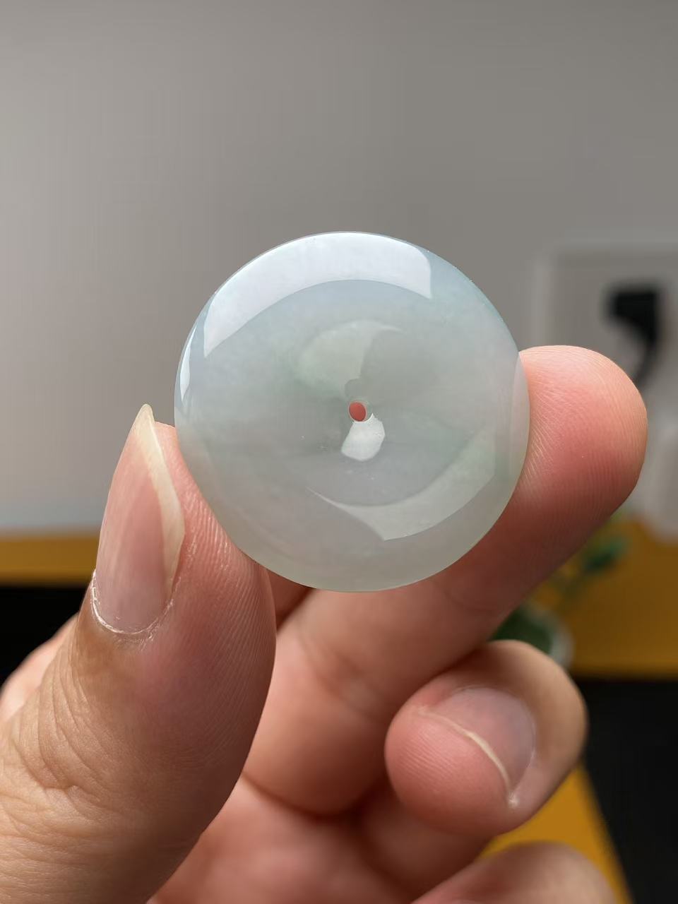 翡翠平安扣挂件冰种翡翠天然缅甸A货29.5*6.0