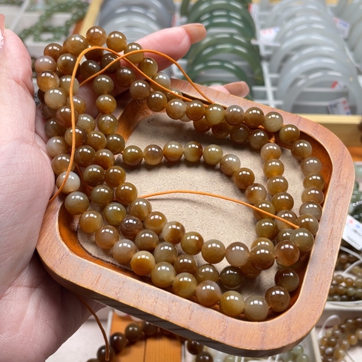 和田玉珠串8mm未镶嵌