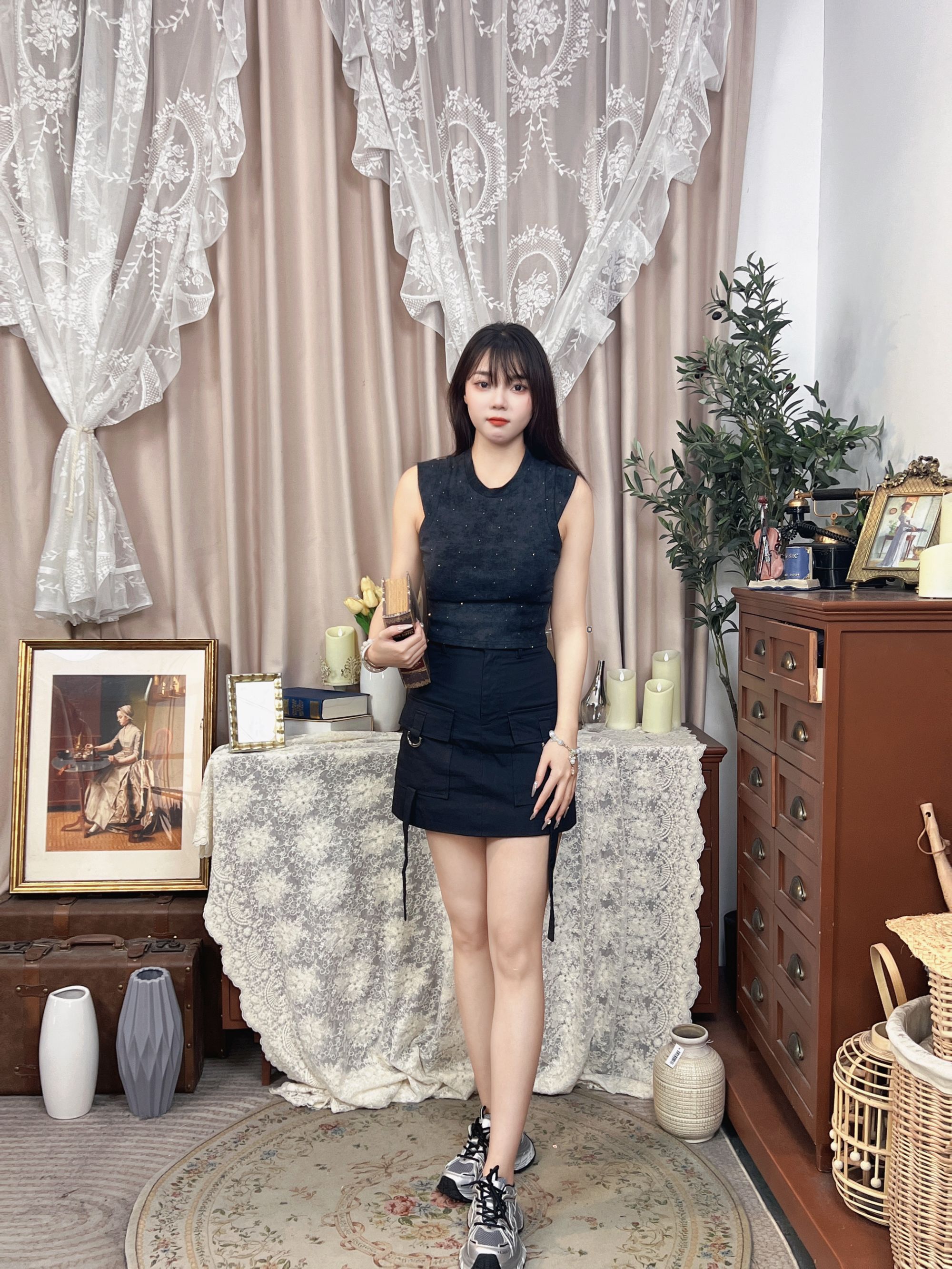 RACI然彩显瘦气质甜美风格上衣短裙BA4521+BXQ422143