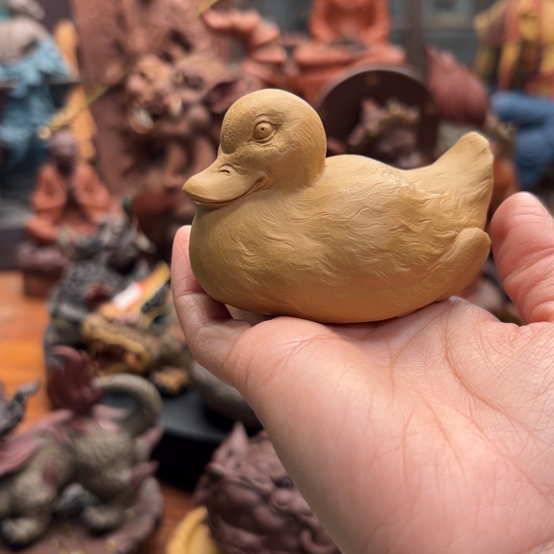 紫砂茶宠小黄鸭紫砂