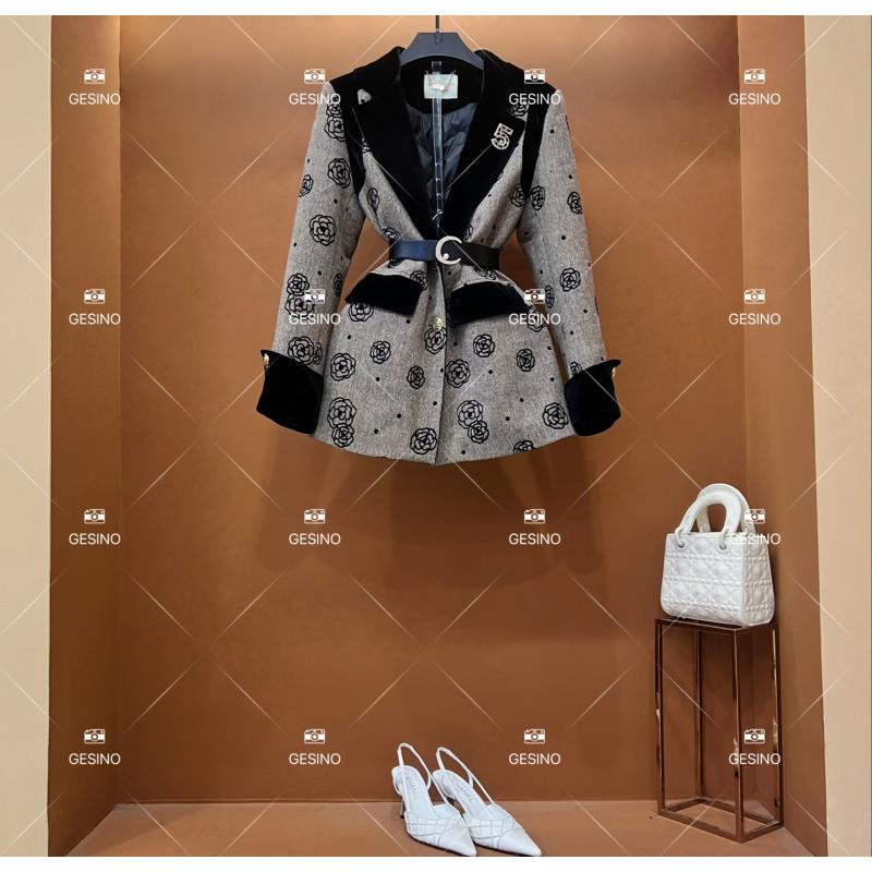 【关关】秋冬气质小香风时尚设计师中长款外套 QD-2025351