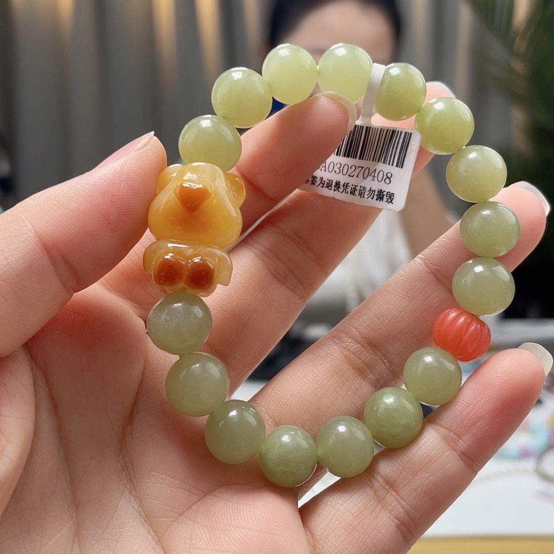 未镶嵌琥珀裸石蜜蜡手链