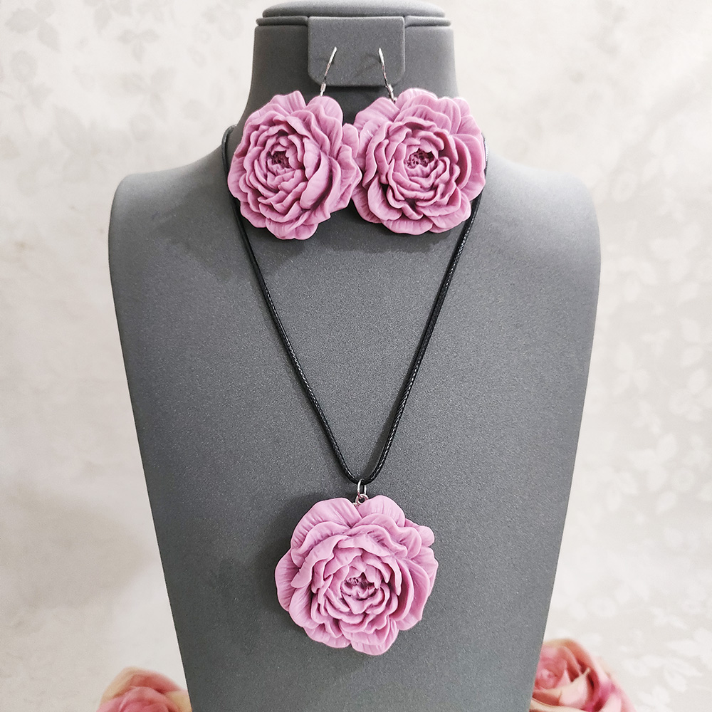 铜合金项链 民族风夸张手工项链套装耳坠饰品1293