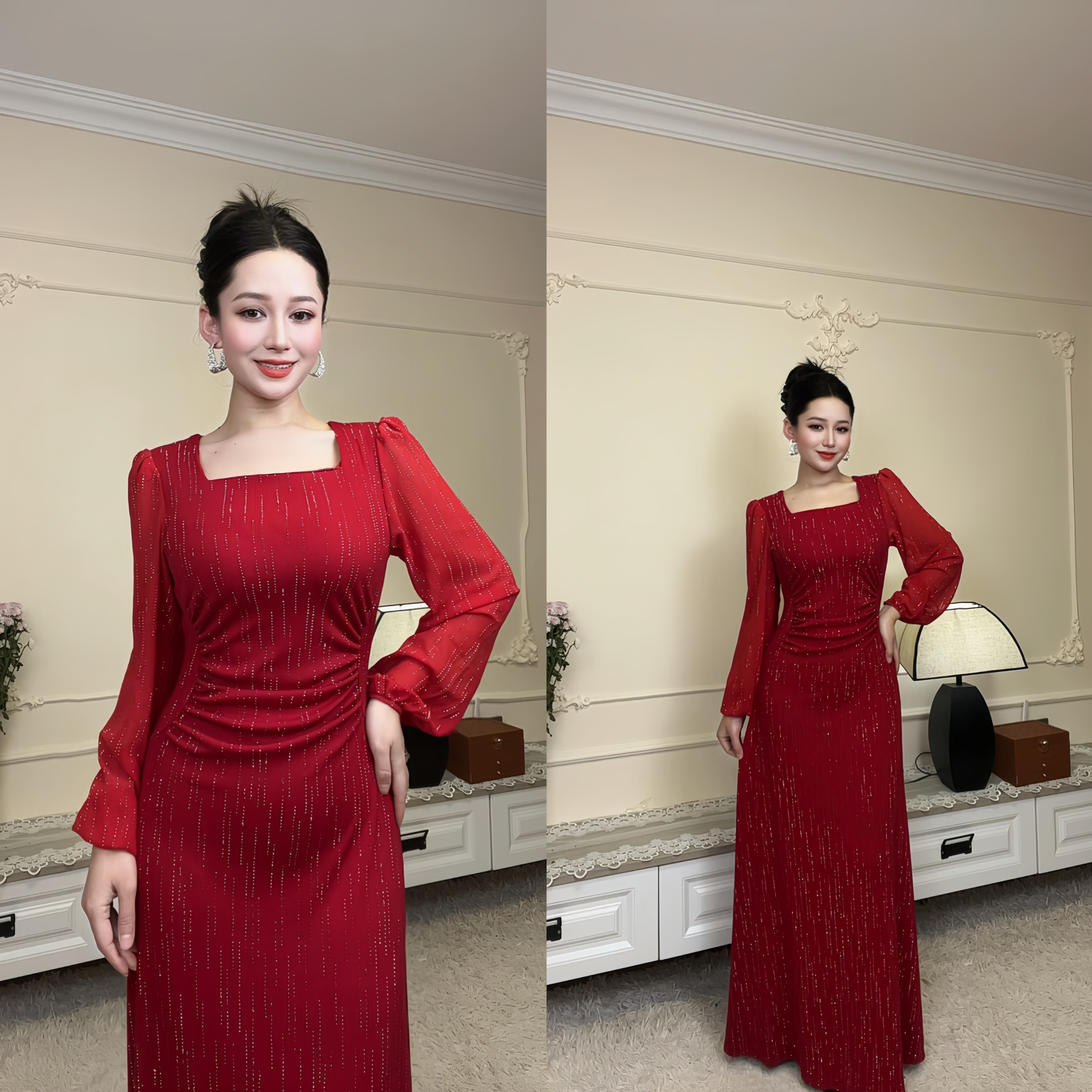 3926【包邮】高级时尚气质显瘦长裙连衣裙