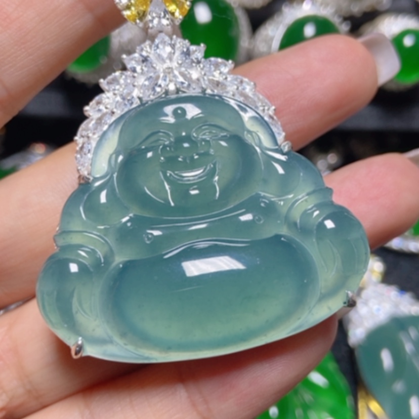 【闪购商品】翡翠颈饰银S925镶嵌翡翠