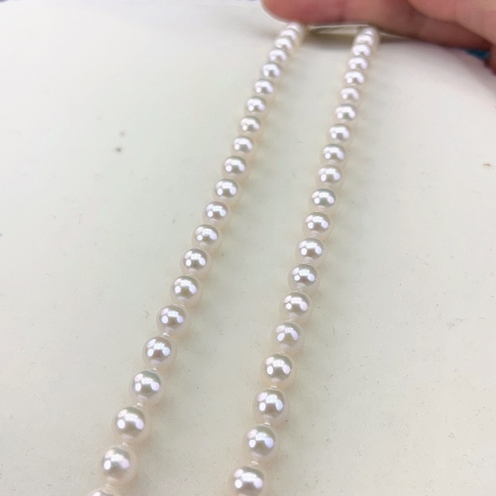 淡水珍珠颈饰银S925镶嵌卡6-7炫彩高品