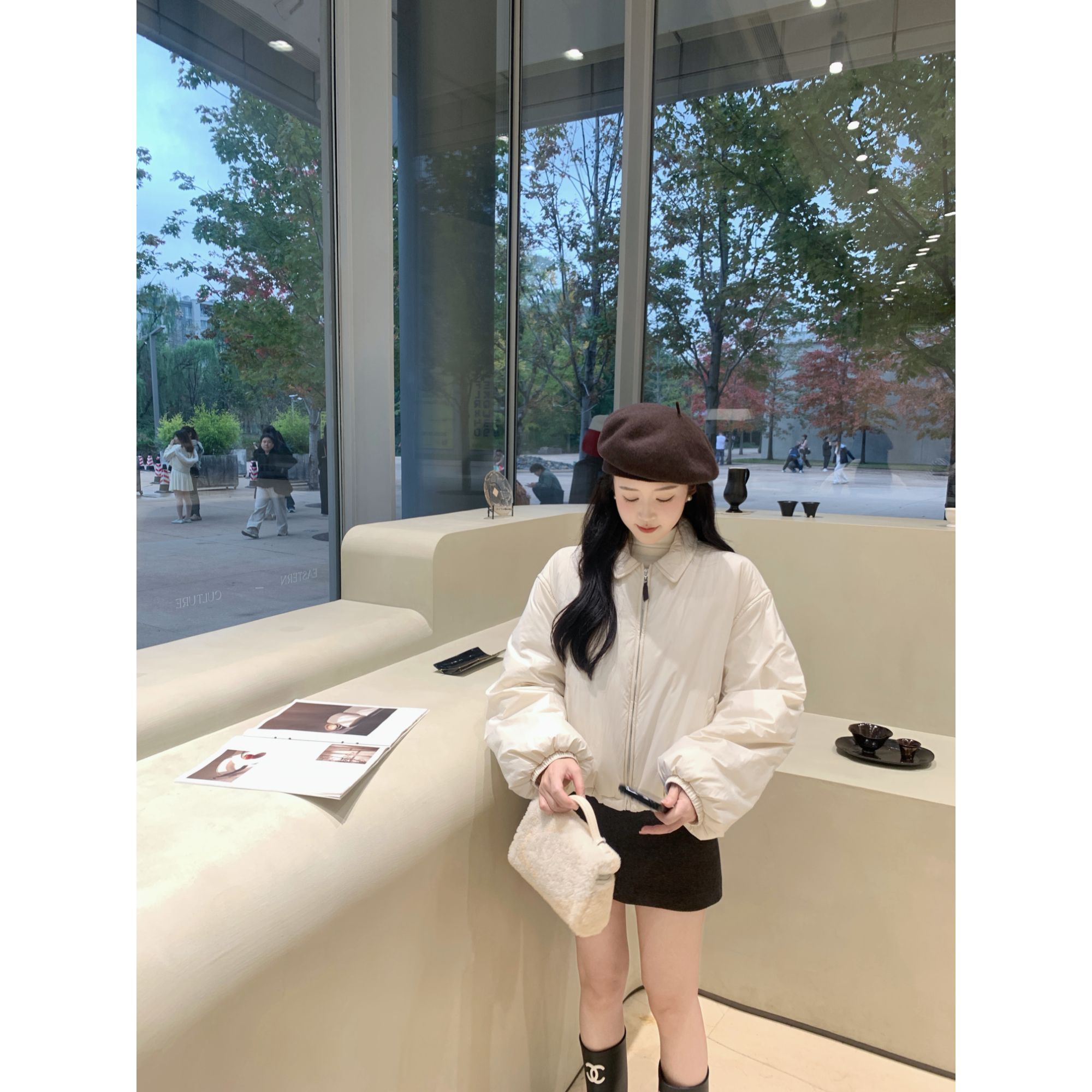 Zzhen【冬日恋岛】韩系慵懒风短款棉服百搭宽松休闲外套DWT1276