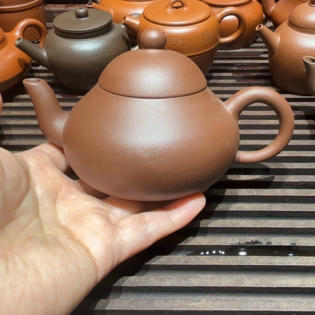 茶壶紫砂紫砂壶九十年代紫泥矮梨165cc