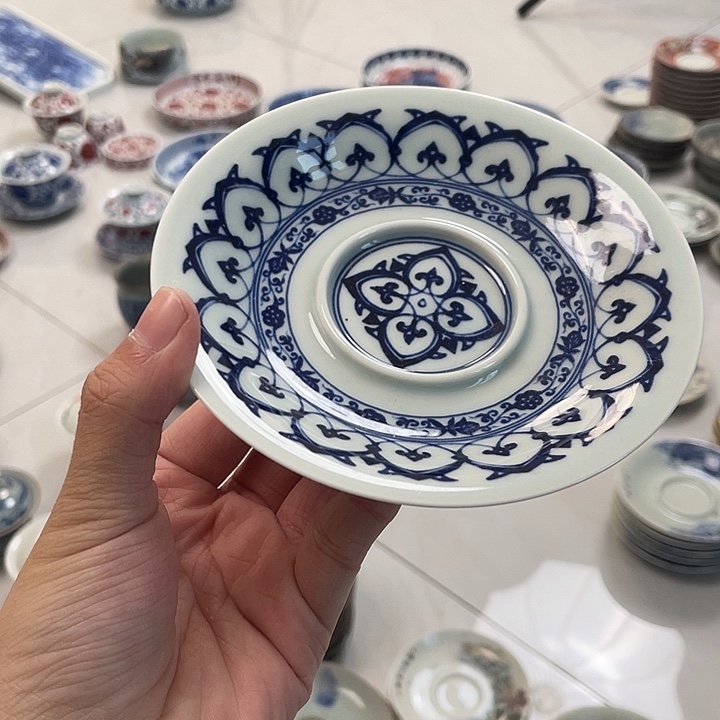 瓷片景德镇青花宝相小壶承