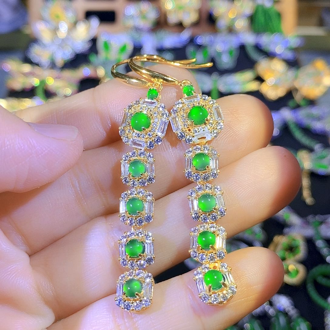 吊坠(不含链)银S925镶嵌翡翠