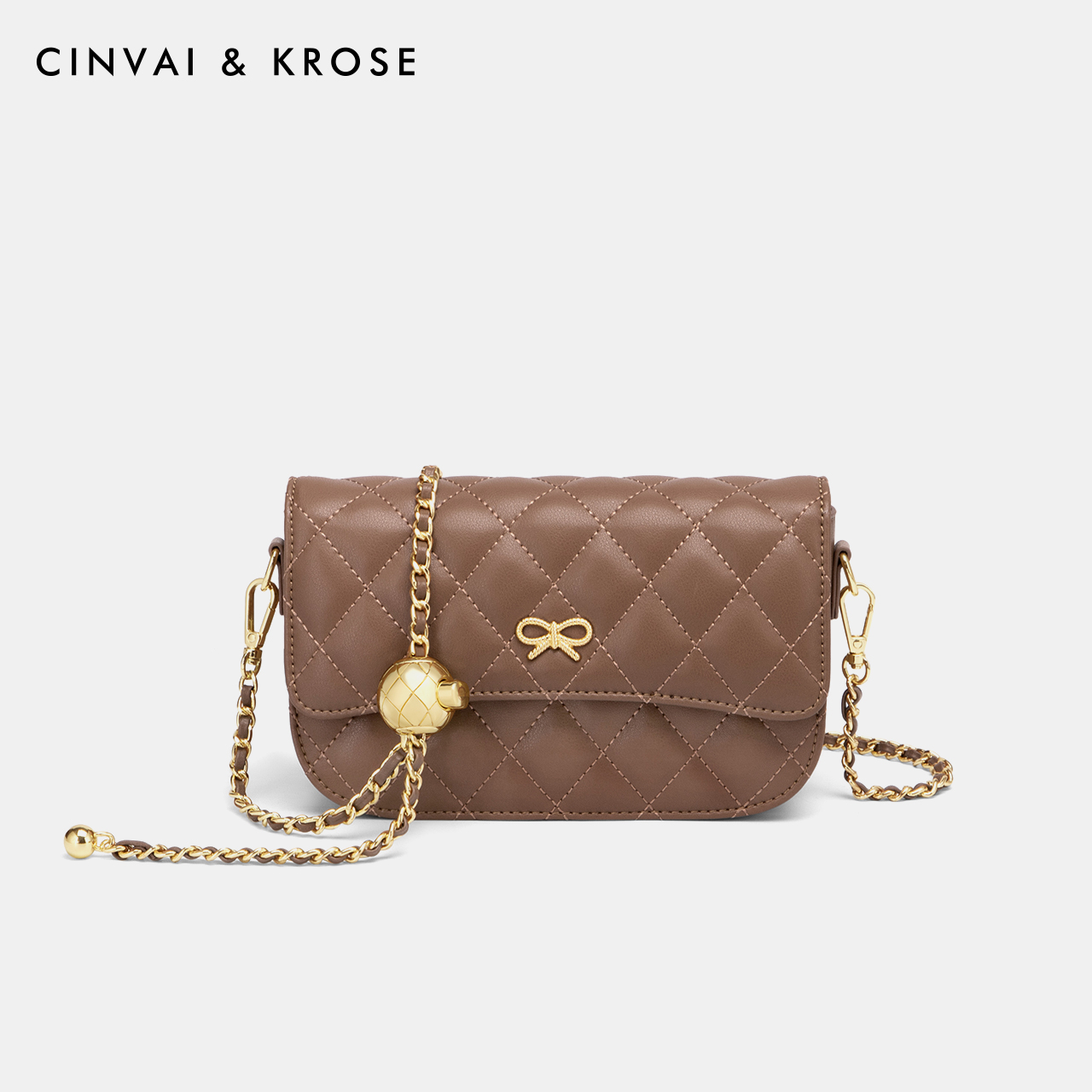 牛皮小香风时尚女士链条包单肩小方包轻奢百搭5054