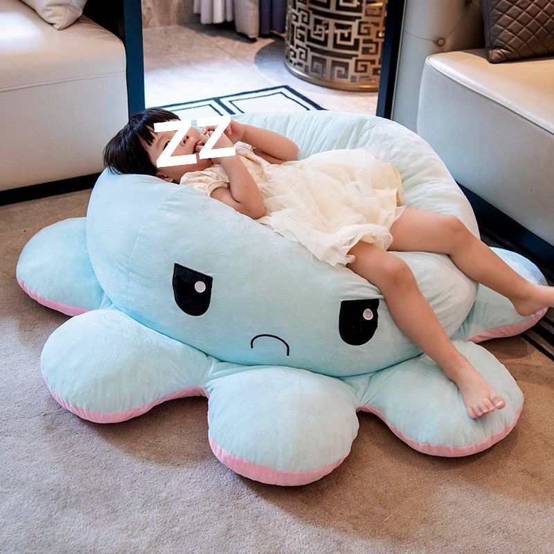 变脸章鱼玩偶抱枕毛绒玩具翻面布娃娃公仔巨型双面八爪鱼p