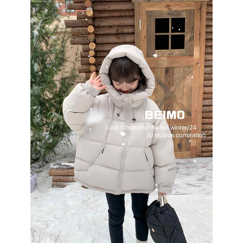 （优优）003反季冬季新款女童羽绒服短款加厚中大童儿童面包