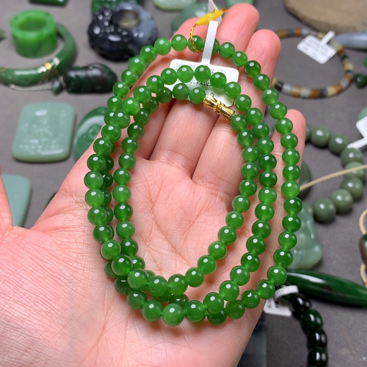 茶***¹和田玉未镶嵌毛衣链