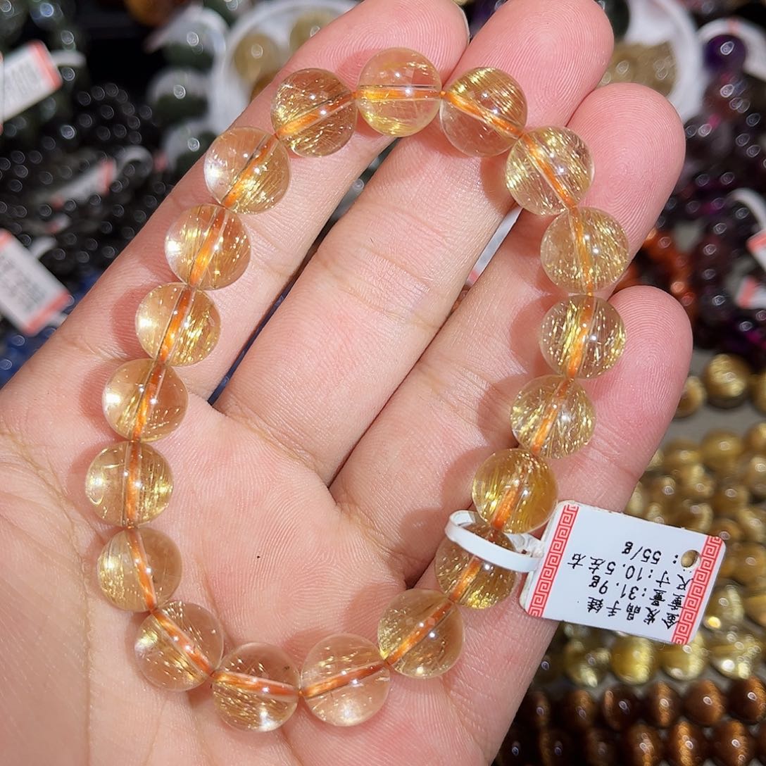 水晶手链未镶嵌金发晶手串