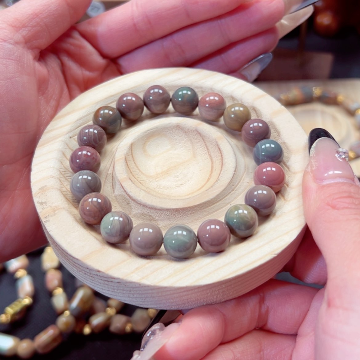 【闪购商品】石英质玉手链未镶嵌青*-65