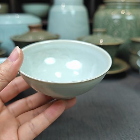 仿古釉全手工主人杯微瑕