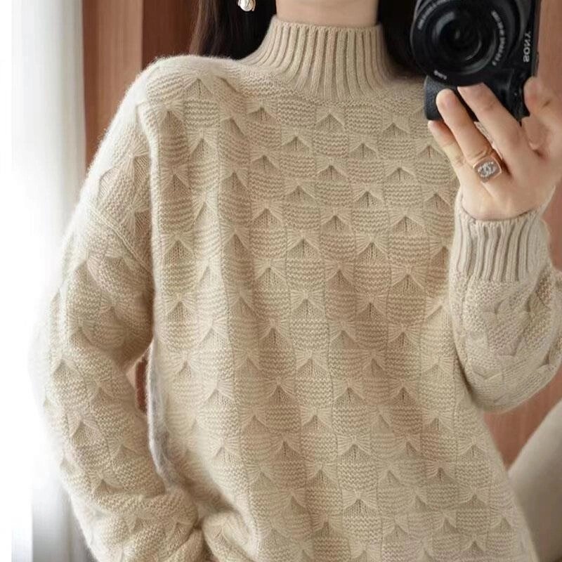 纯色羊绒针织衫色打底衫半高领加厚百搭njr-601