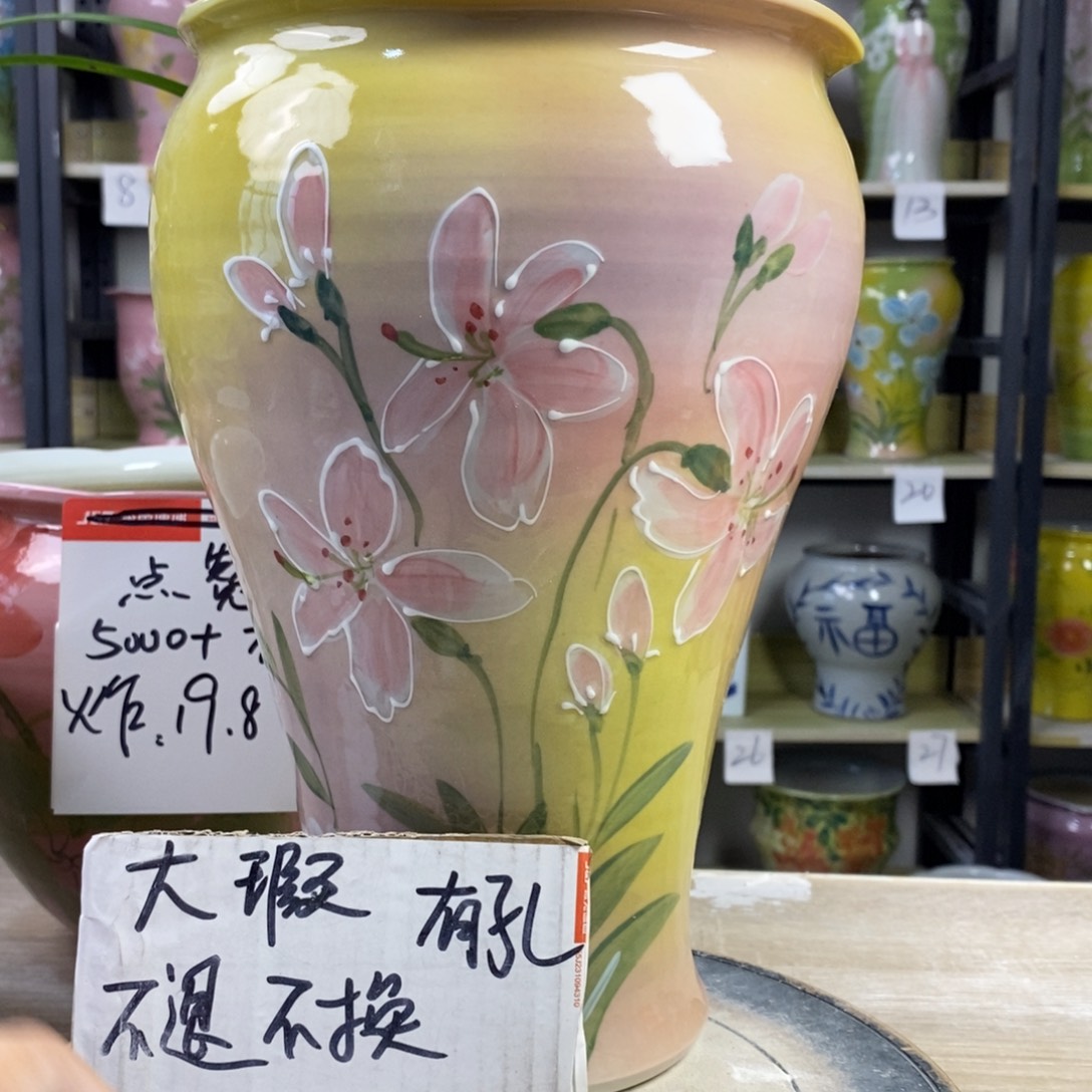 景德镇手工手绘陶瓷花盆