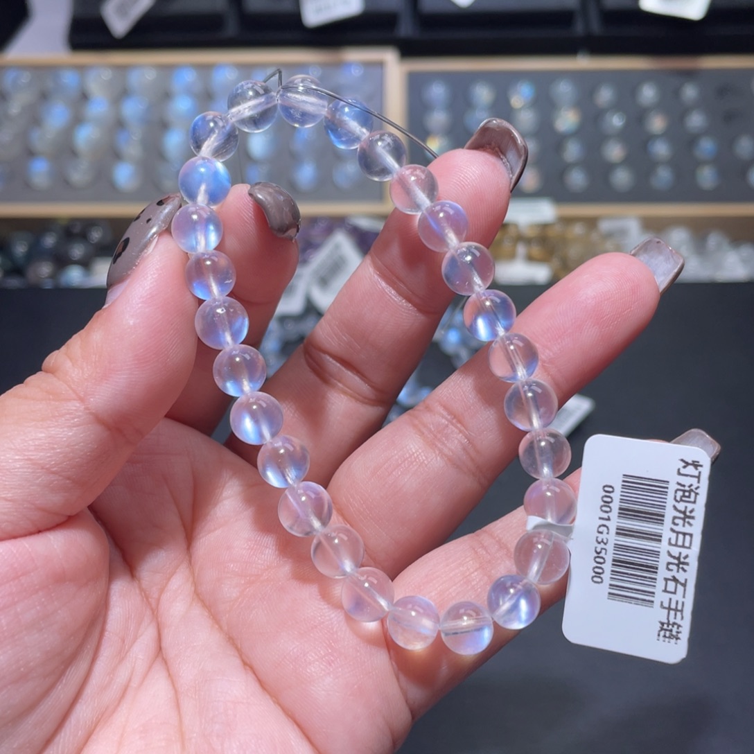 欣****手链未镶嵌长石蓝月光手链7mm