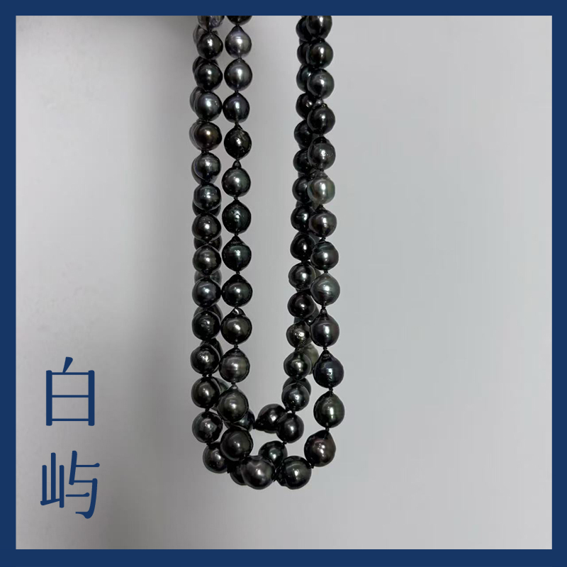 【星绸驳影】海水大溪地巴洛克螺纹珍珠满串项链S925银【多样性发一】