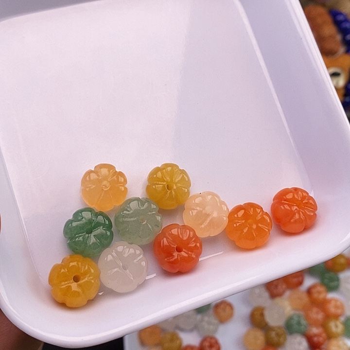 未镶嵌金丝玉南瓜20个卡12.6x8玛瑙/玉髓
