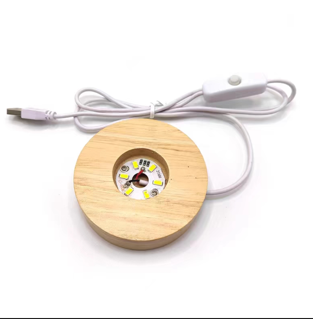 创意发光底座（白光）USB接口底座 直径6cm