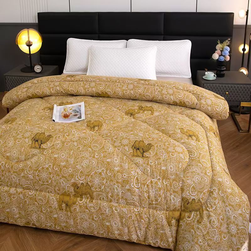 【试睡30天】骆驼印花被亲赴柔软秋款纤维被大尺寸200x230cm4斤甜甜