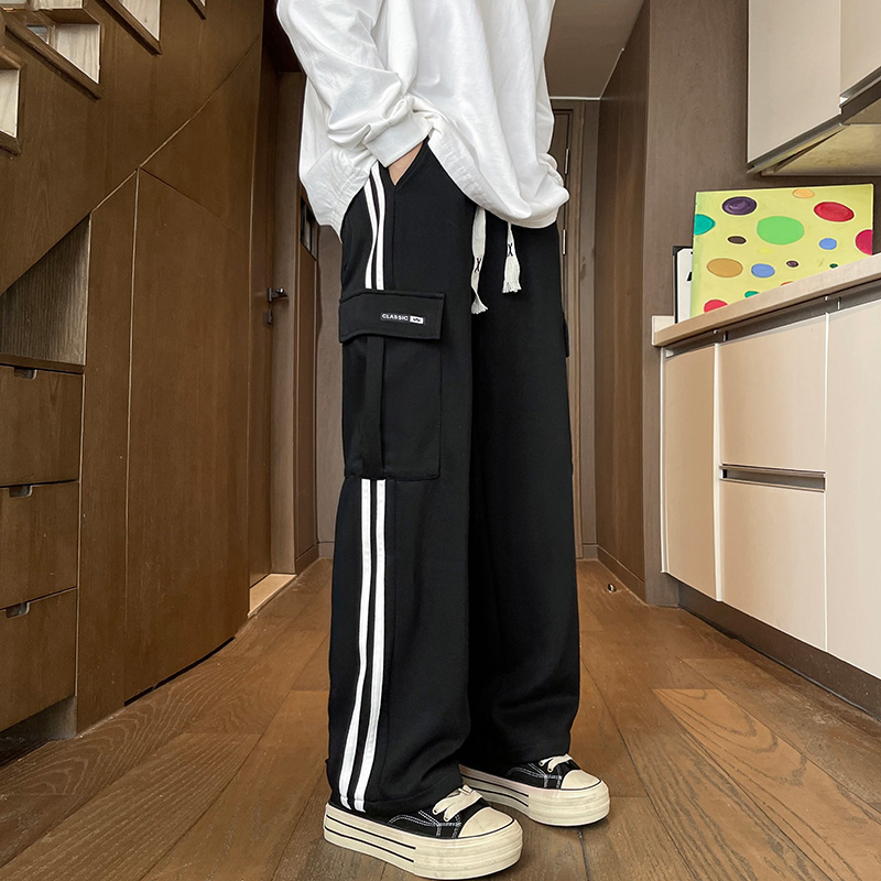 保暖休闲裤男士美式抽绳束脚卫裤工装裤直筒宽松长裤N02
