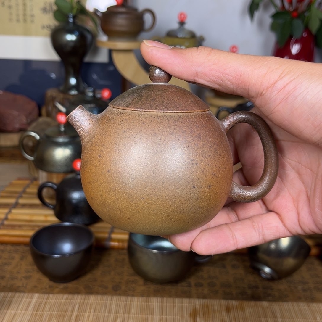 壶建水紫陶粗白泥柴烧体验特价龙蛋220c c