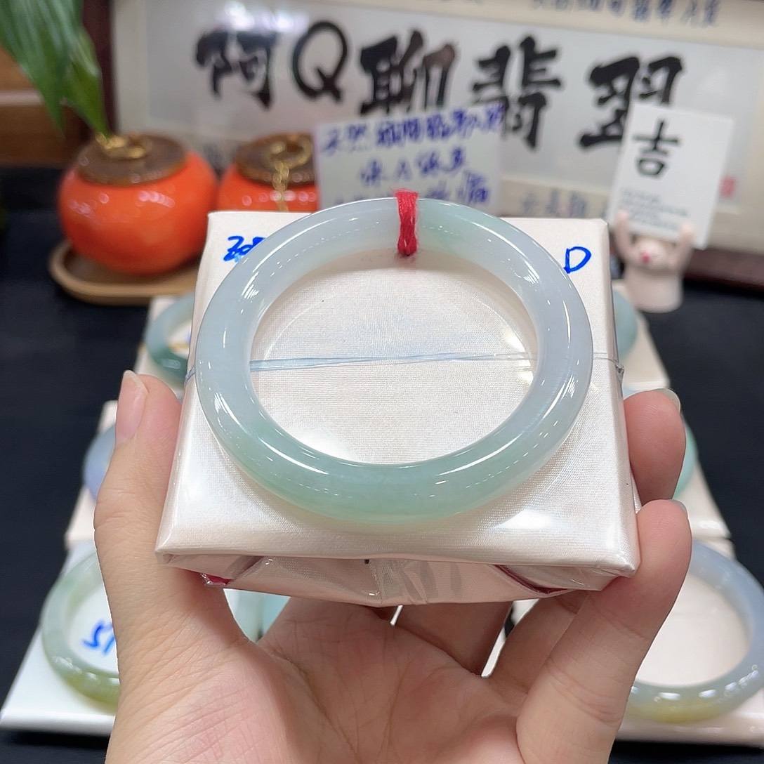 翡翠未镶嵌手镯天然缅甸A货翡翠手镯14