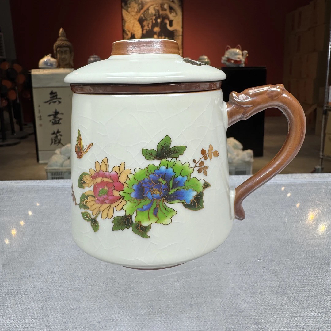 高端茶具蝶恋花马克杯