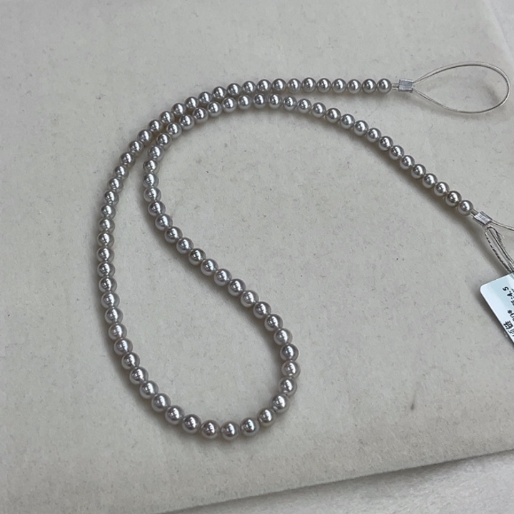 项链银S925镶嵌海水珍珠4.5-5mm