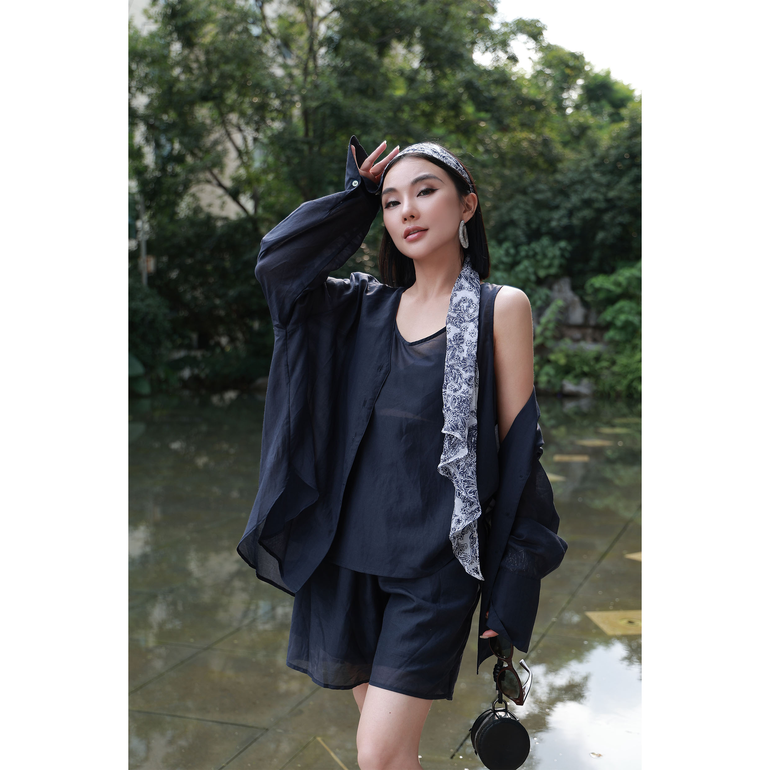 【妙妙精选】HUANGNAJI时尚气质设计感桑蚕丝套装6808/6963/6962