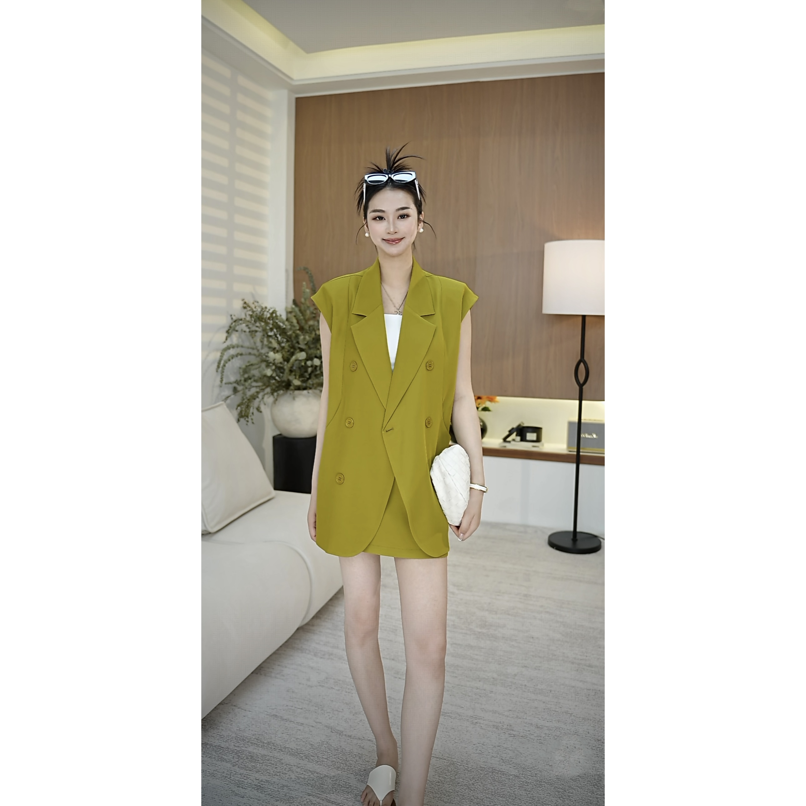 无袖小众休闲设计感两件套时尚设计师气质显瘦