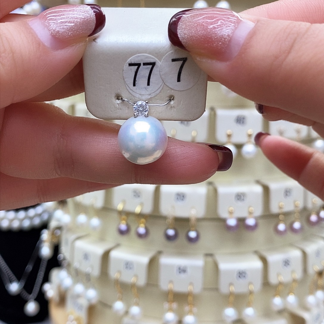 淡水珍珠吊坠银S925镶嵌