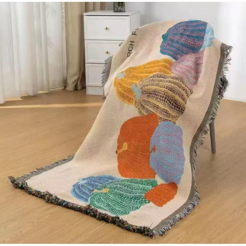 【北奈かわ会社】k80*180cm新款流苏沙发巾沙发垫四季通用盖垫南瓜