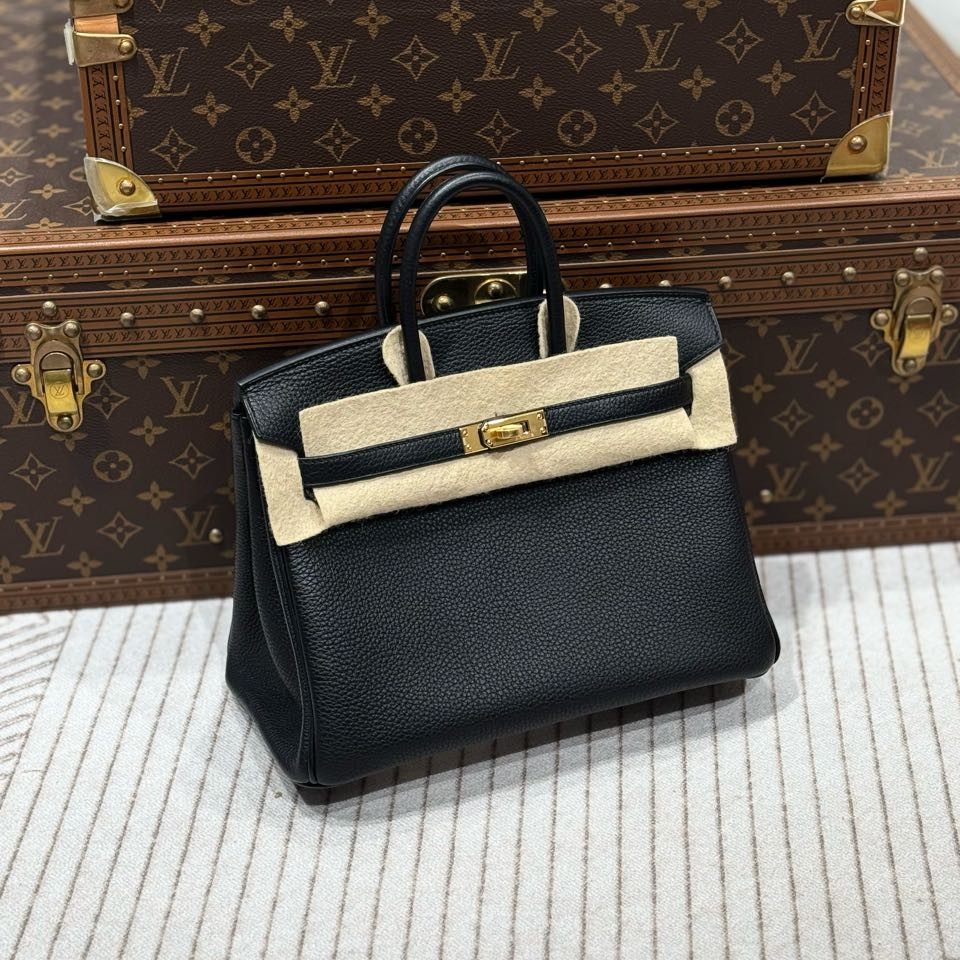 99新 Hermes/爱马仕 贝贝/u刻/黑金bk25包 