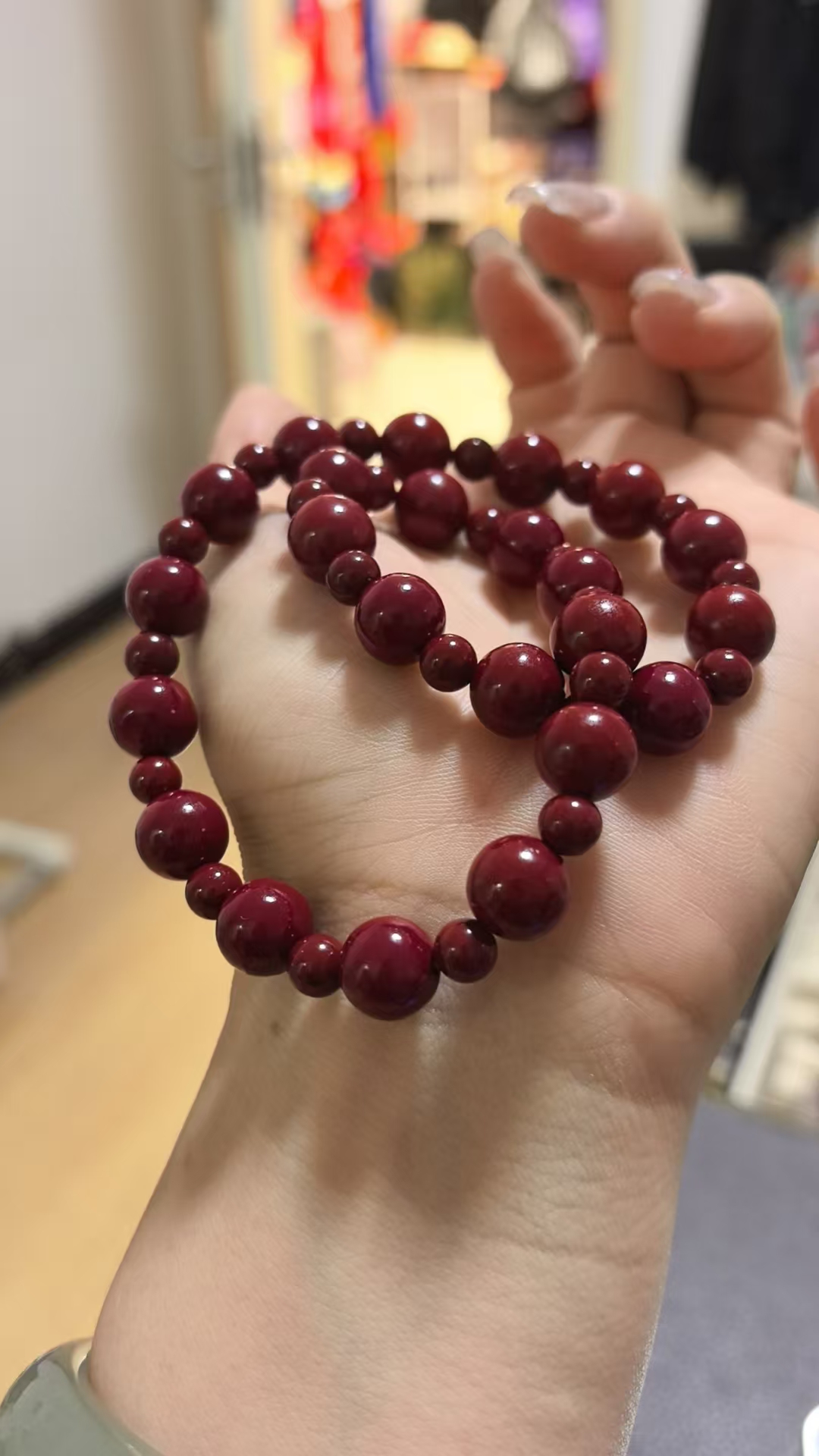 含辰砂工艺品【雪莉珠宝】朱砂紫砂明星同款双圈手链