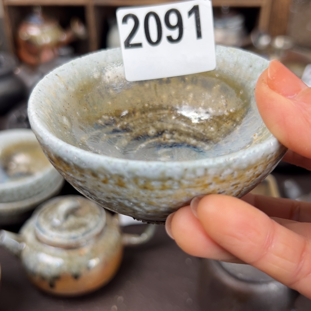 杯黄*柴烧茶器主人杯